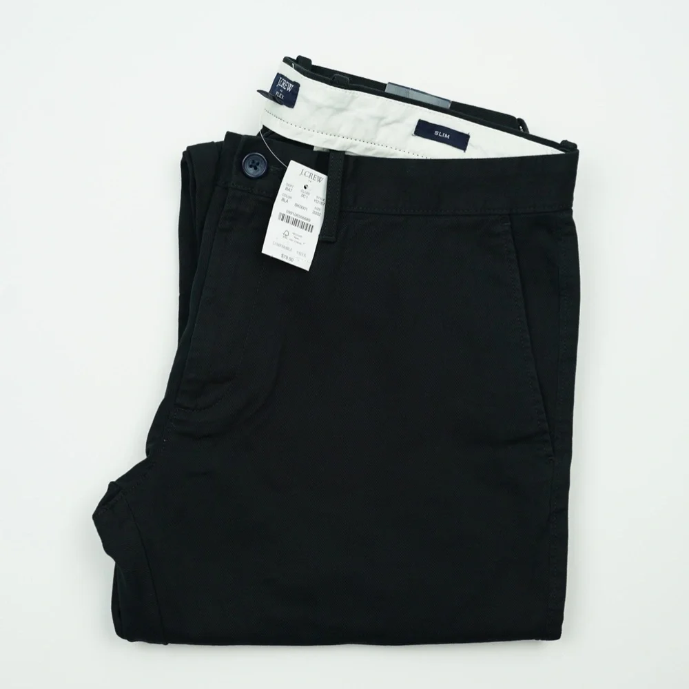 New JCREW Mens 33 / 32 Slim-Fit Flex Chino Pants in Black $79 H3167 - Picture 6 of 8